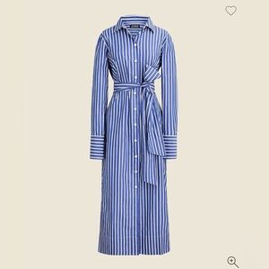 J Crew button shirt style poplin cotton striped dress size 2